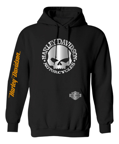 Sudadera + Playera + Gorra Harley Davidson Skull Logo 