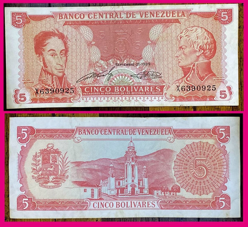 Billete De Venezuela 21 De Septiembre 1989 Nu