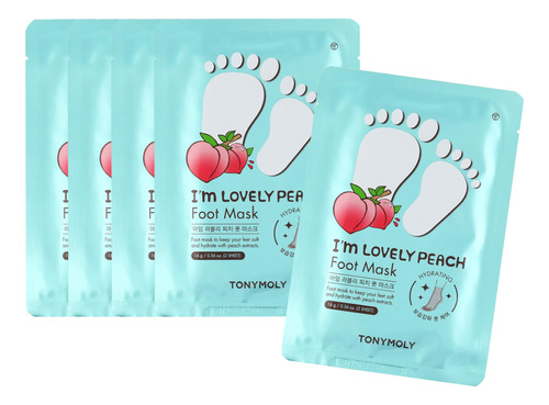 Tonymoly Máscara De Pie Im Lovely Melocotón, 5 Unidades