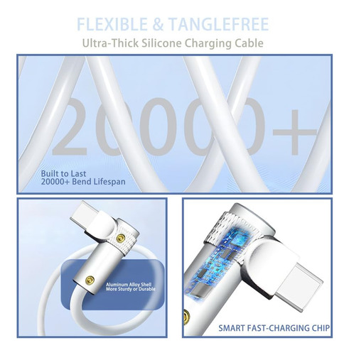 Chubbycable Flexelbow Pro - Cable De Carga Rápida De 90 Dise