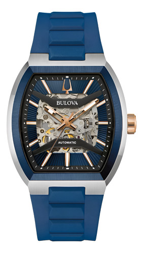 Reloj Bulova Performance Para Caballero 98a318 Azul Automat