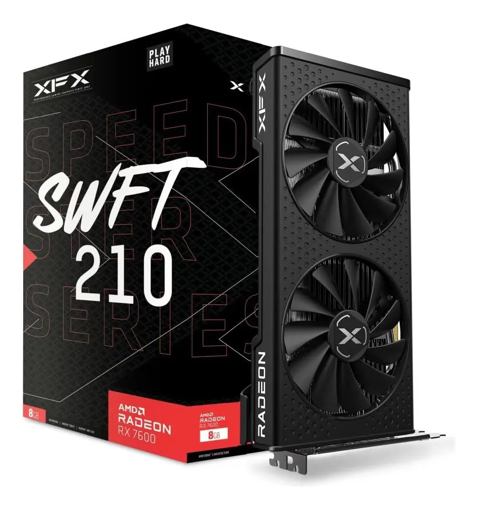 Placa De Video Xfx Radeon Rx 7600 Speedster Swft210 8gbgddr6