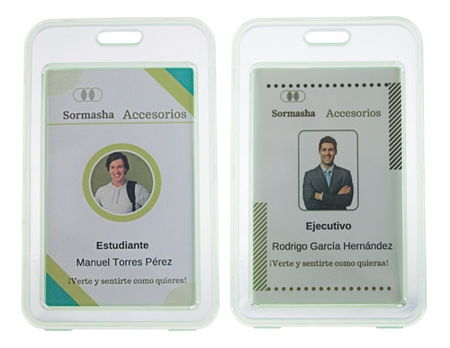 Sormasha Porta Gafete, Plástico Translucido 9337. 3 Piezas Color Verde