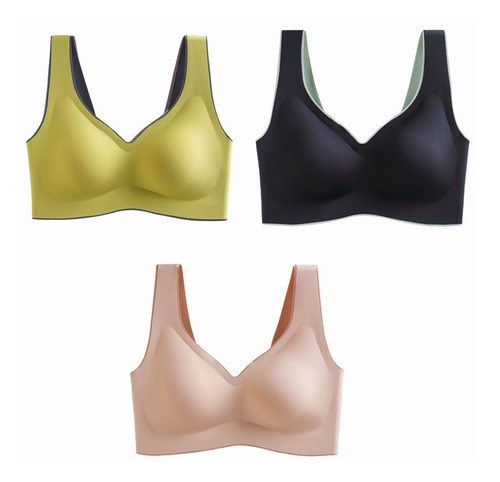 3 Paquete De Brasier Push Up Color Sujetador Sin Varillas