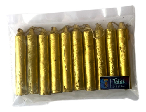 Velas / Cabos Mini Tatai Dorado 10 Pz 