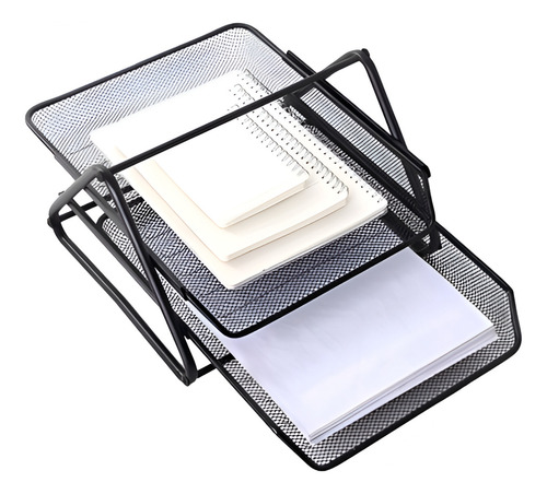 Organizador Mesa Escritório Bandeja Duplo Papel Documentos