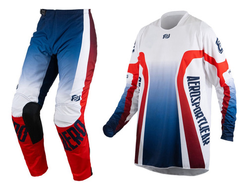 Conjunto Motocross Cross Asw Image Way Azul Off Road Moto