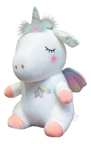 Peluche Unicornio Con Luz Y Musical 45 Cm Alto Dos Colores