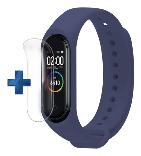 Reloj Inteligente M5 Smart Band Pulsera Fit + Hidrogel Otec Color del bisel Azul navy