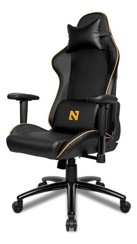 Cadeira Gamer Netenho Miramar V2, Preto E Dourado, Nt-mrm-v2