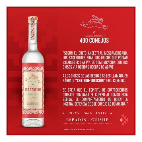 400 Conejos Mezcal 400 Conejos Espadin Cuishe 750 Ml.