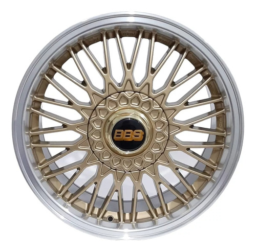 Roda Aro 17 Bbs Ballina 4x100 4x108 4 Rodas Jogo + Bicos Cor Dourado Diamantado 4x100 4x108