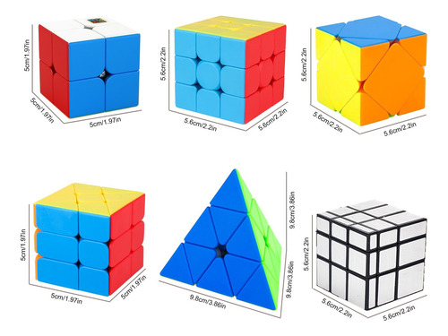 Juego De 6 Cubos Mágicos Con Bolsa De Almacenamiento