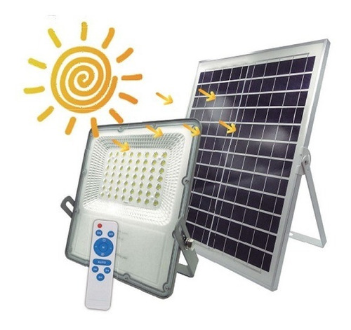 Panel Solar Led 100w Exterior Ip65 Reflector Autonomia 10hs