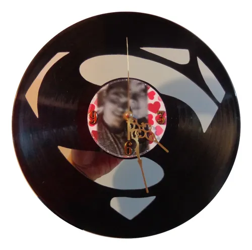 comprar Reloj Disco De Vinilo Lp - Superman, Logo, Mod 1 Negro