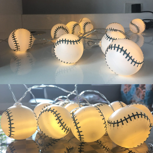 Cadena Luz Beisbol Para Dormitorio Niño Hijo Nieto Noche 10