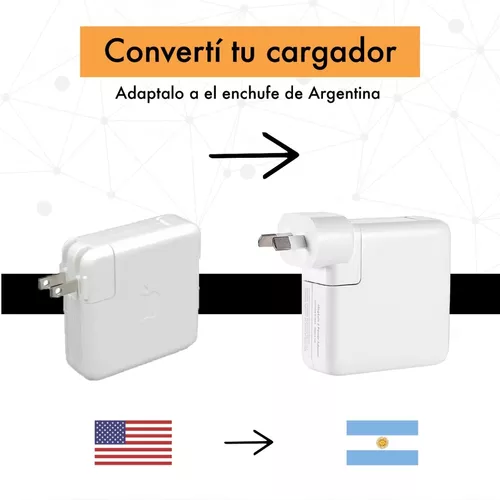 Adaptador Para Cargador Macbook Pro Air iPad Toma Argentina