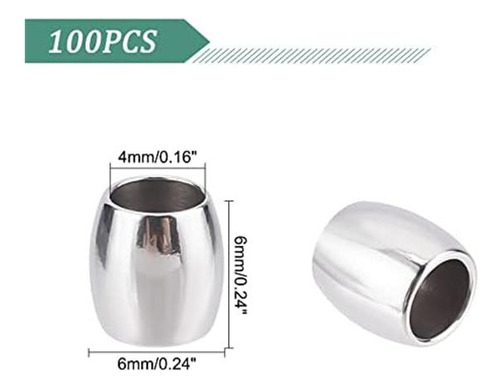 Unicraftale 100pcs De 6 Mm Patrón De Barril Espaciador De De