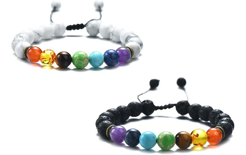 Flipfit Pulsera De 7 Chakras, Pulsera De Piedras Preciosas C