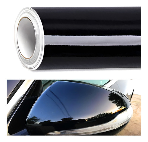 Vinil Wrap Automotriz Ultra Glossy Nivel Premium 30cm X 3 Mt Color Negro