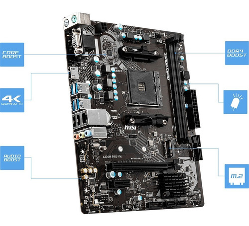 Imagen 3 de 7 de Pc Armada Msi A320m + Ryzen 5 4600g + 8gb Ram + Ssd 240gb