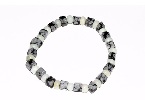 Pulsera Piedra Natural Jaspe Dalmata Cuarzo Chakras Ppn191