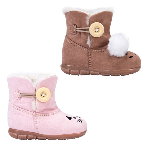 Botas Para Niña Invernal Kit 2 Pares Marca Vivis Shoes 5011