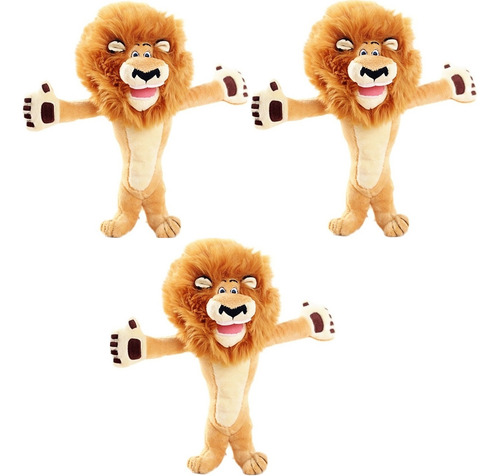 3pcs Peluche Juguete Felpa León 26 Cm Bellamente Relleno