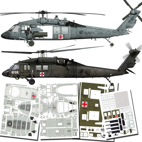 Helicopteros Blackhawk Medevac Pack Papercraft 1.33