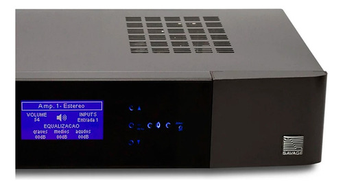 Savage Dsm0480 Amplificador Multiroom Dual Zone Bivolt Cor Preto Potência De Saída Rms 320 W