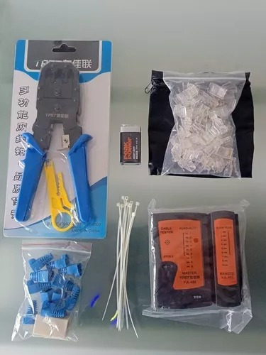 Kit De Redes Crimpeadora + Tester + Pela Cable + Conectores