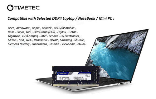 Memoria Ram Timetec 8gb Ddr4 2400mhz (ddr4-2400) Pc4-19200
