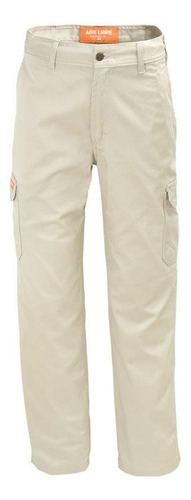 Pantalon Cargo Sin Pinzas 100% Algodon Ombu Aire Libre