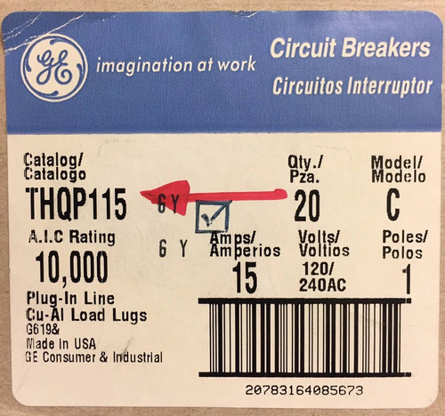 Pastilla Eléctrica General Electric Thqp 115