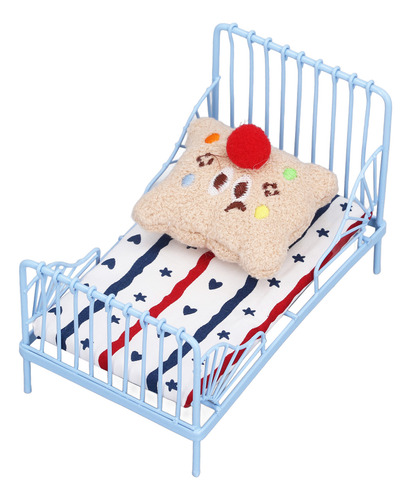 Cama De Metal Dollhouse 1:12 Con Estructura En Miniatura, Bo