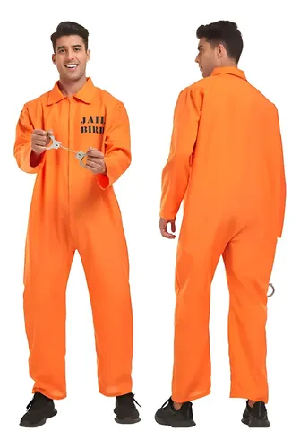 Mono Naranja Ajustado Unisex – Disfraz De Cuerpo Entero Para Halloween Y Fiestas, Cremallera Trasera Y Tejido Elástico