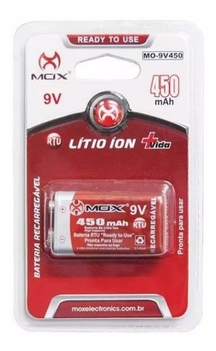 Imagem 3 de 5 de Carregador Com 4 Baterias 9v Recarregaveis 450 Mah Auto Stop