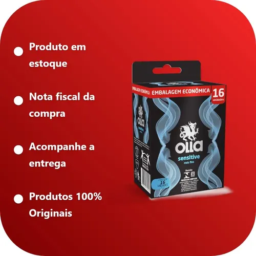Preservativo Olla Sensitive Mais Fino 2 Caixas C/16 Unidades