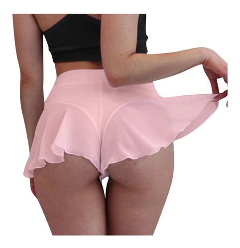 Pantalones Mujer Pole Dance Pantalones Cortos Con Volantes