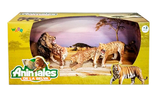Playsets Animal World Tigre Leon Guepardo Leopardo X4
