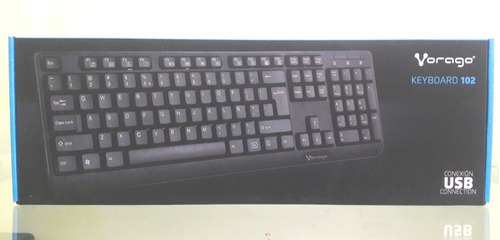 Teclado Usb Vorago Kb-102 Ergonómico Español  Color Negro