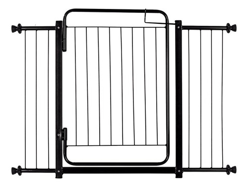 Grade De Porta Portão Proteção Cachorro Criança 119 A 124 Cm Cor Preto