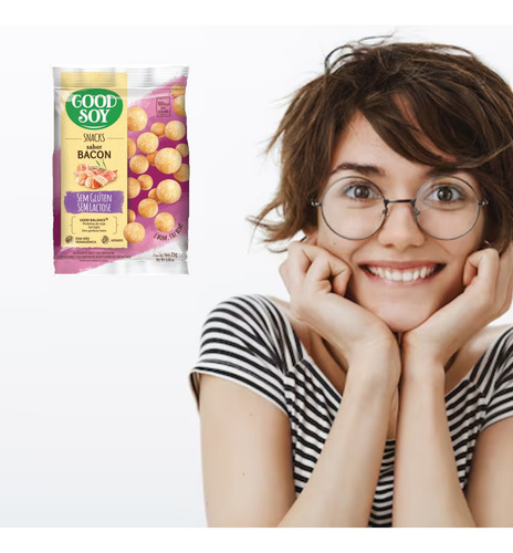 20x Snacks De Soja Goodsoy Sabor Bacon 25g