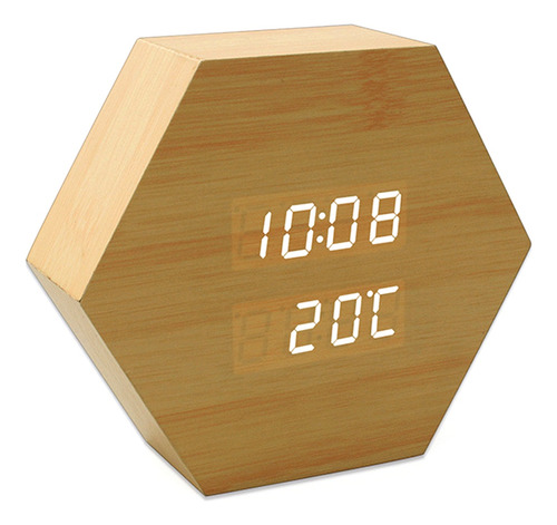 Reloj Despertador Led Hexagonal, Multifunción, Digital, L