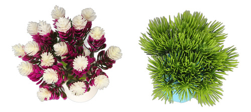 Decoraciones Para Peceras, 2 Unidades, Aptas Para Flores Art