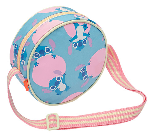 Bolsinha Stitch - Puket Cor Azul-celeste Correia De Ombro Rosa
