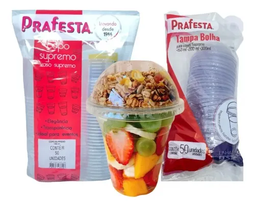 Copo 150 ml com Tampa Bolha sem Furo Kit 100 Unidades