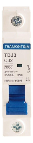 Minidisjuntor Monopolar Tdj3-1c32 1p 32a 3ka Tramontina