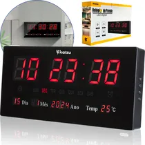 Comprar Relógio De Parede Grande Led Digital Datas E Alarmes Pu002FAcademia Hospital Kaizu Bivolt