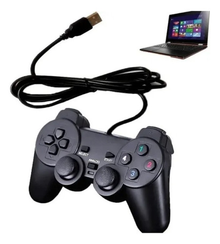 Controle Analogico Joystick Playstation 2 Usb Manete Vibr Cor Unica